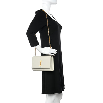 Saint Laurent Grain De Poudre Medium Classic Monogram Kate Satchel Crema Soft 2 of 9