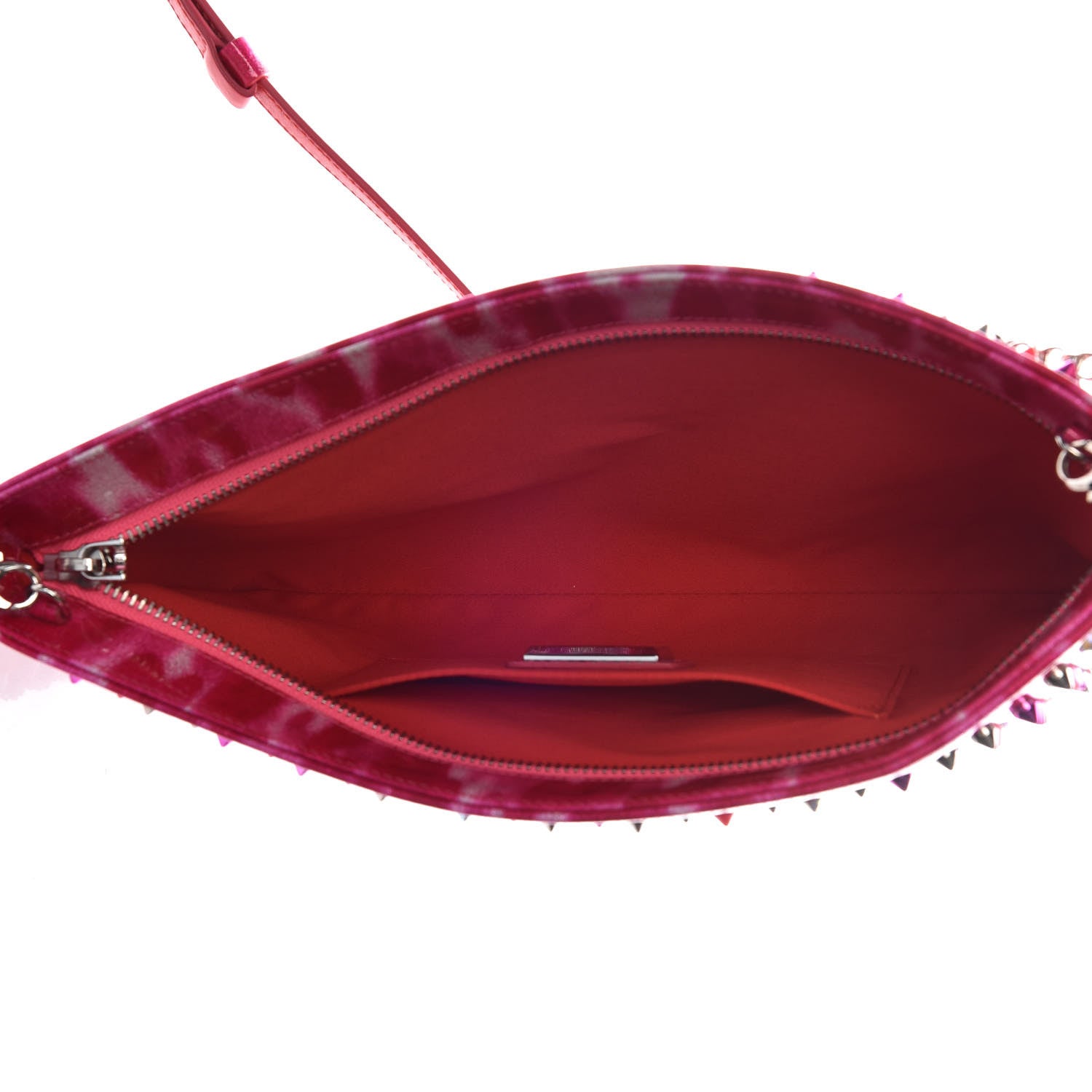 Christian Louboutin Patent Glittart Studded Loubiposh Chain Clutch Shocking Pink 8 of 12
