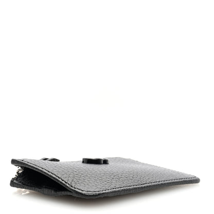 Gucci Dollar Calfskin Enamel Monochrome GG Marmont Key Case Card Holder Black 4 of 6