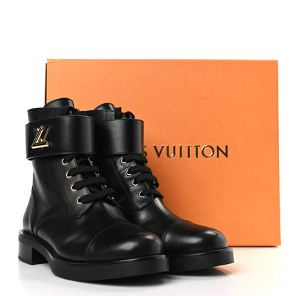 Louis Vuitton Calfskin Wonderland Flat Ranger Boots 39 Black 9 of 9