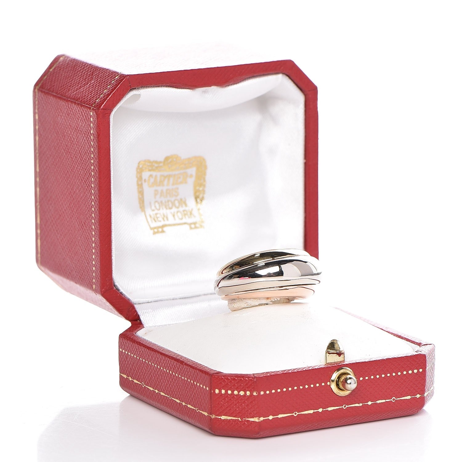 Cartier 18K Pink Yellow White Gold Wide Dome Band Ring 52 6 4 of 4