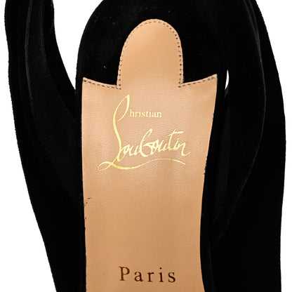 Christian Louboutin Veau Velours Rose Amelie 100 Ankle Strap Pumps 39 Black 6 of 11