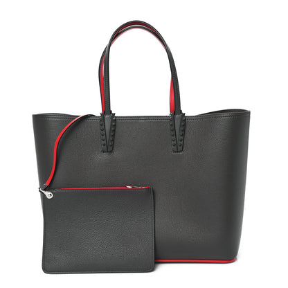 Christian Louboutin Calfskin Spikes East West Cabata Tote Charbon 3 of 10