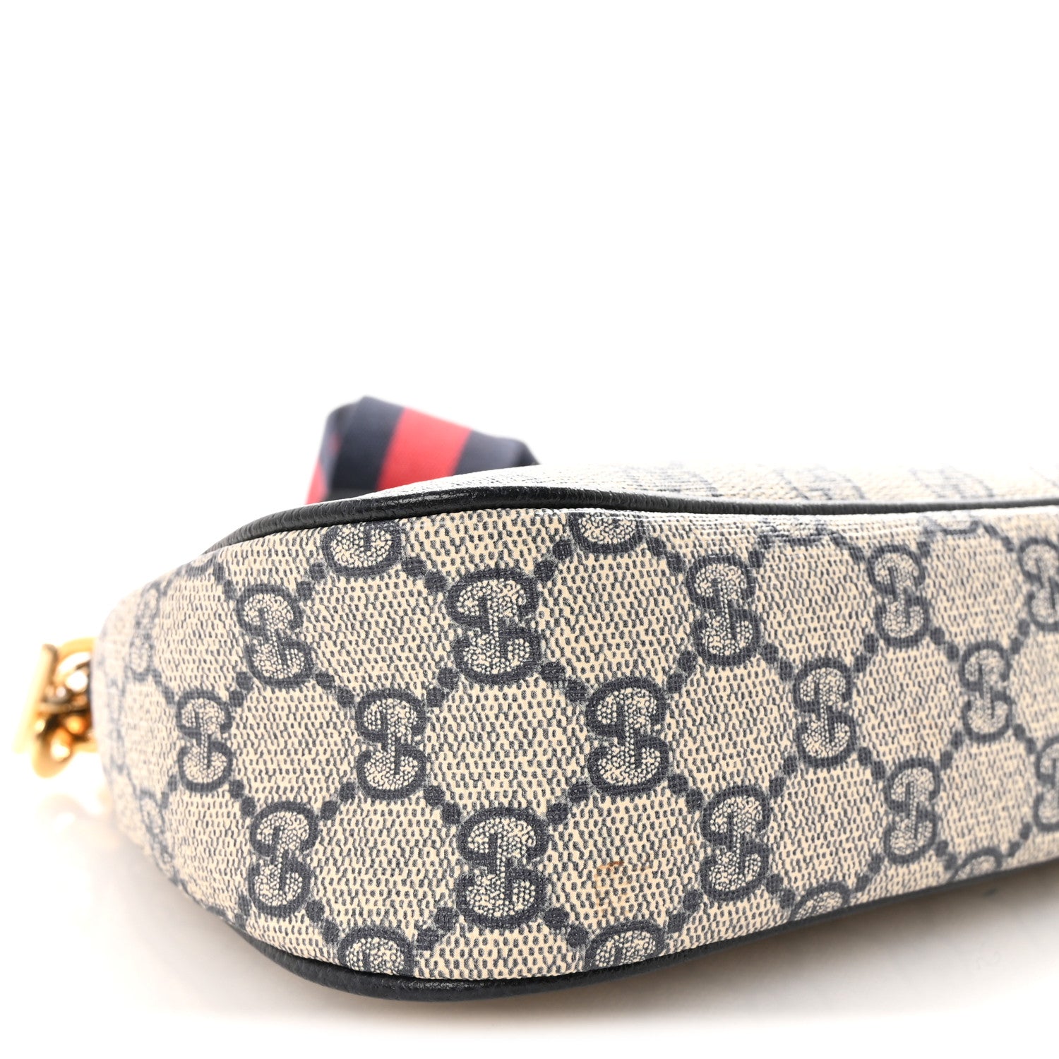 Gucci GG Supreme Monogram Textured Dollar Calfskin Web Small Ophidia GG Handbag Beige Blue Beige Blue 8 of 9