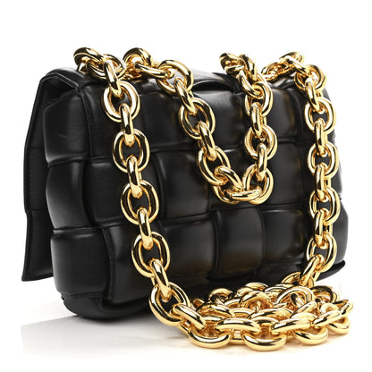 Bottega Veneta Lambskin Maxi Intreccio Padded Chain Cassette Crossbody Bag Black 3 of 11