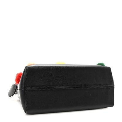 Fendi Vitello Dolce Mink Fur Pom Pom Medium By The Way Boston Bag Black Multicolor 4 of 10