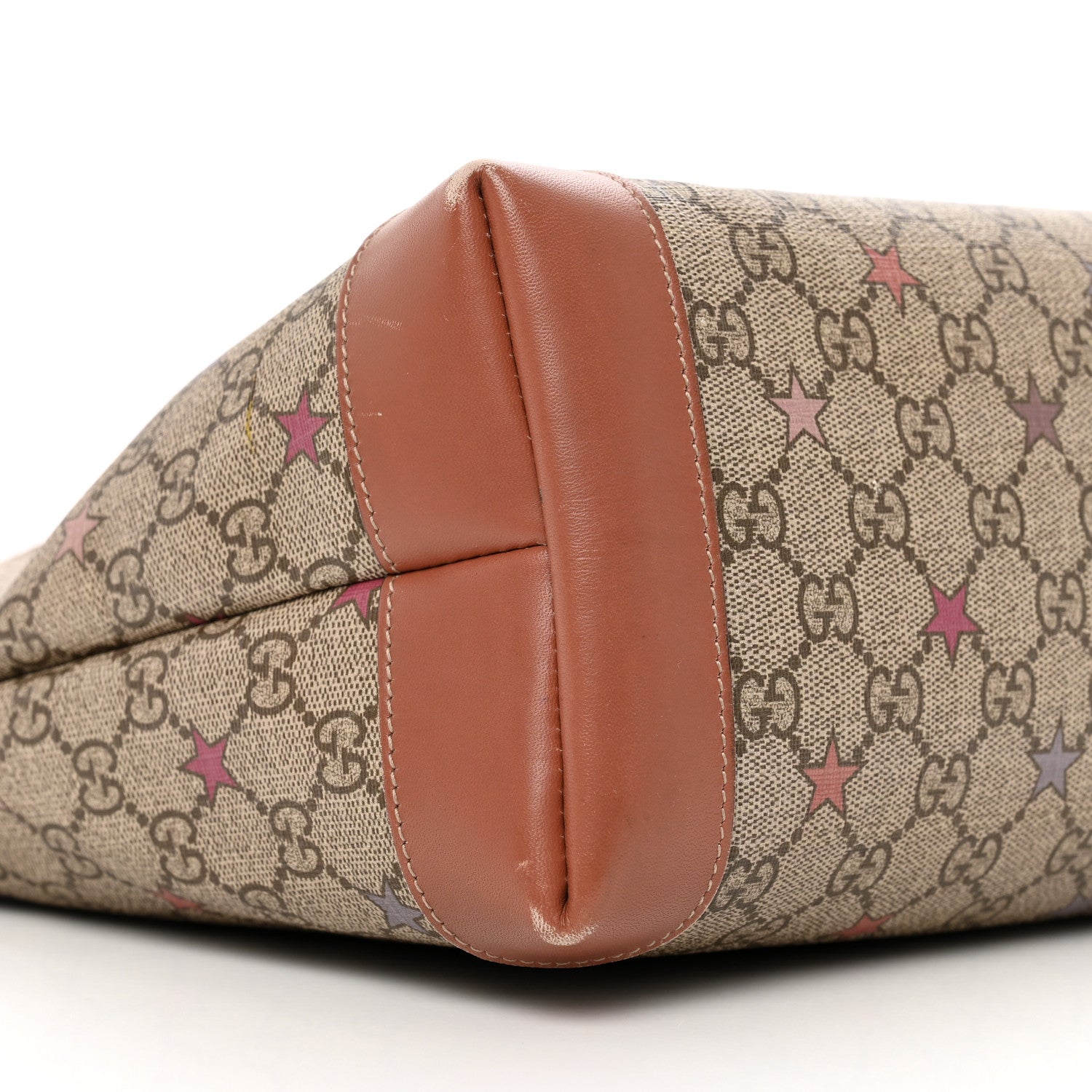 Gucci GG Supreme Stars Tote Brown Pink 8 of 12