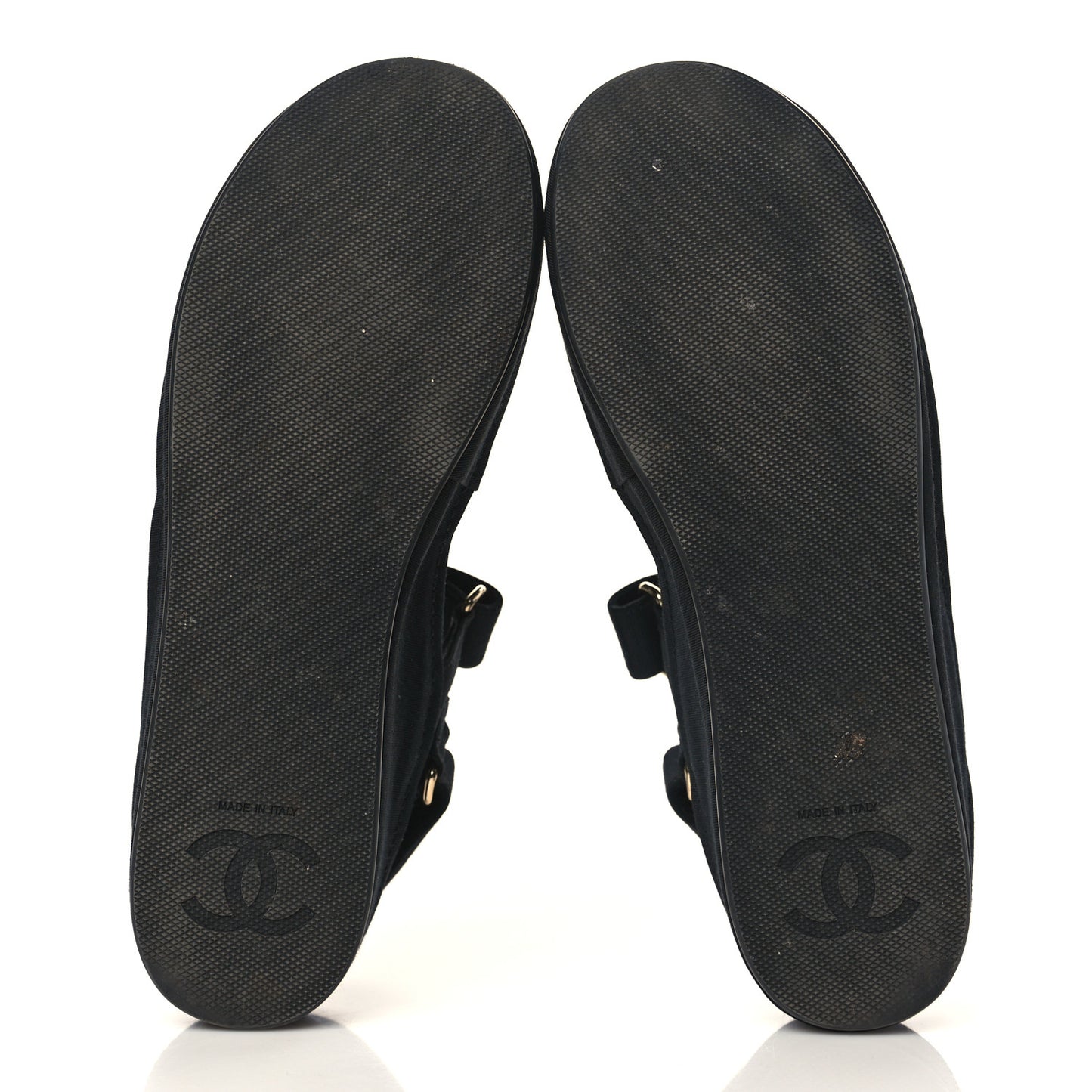 Grosgrain Crystal Logo Platform Sandals 38 Black