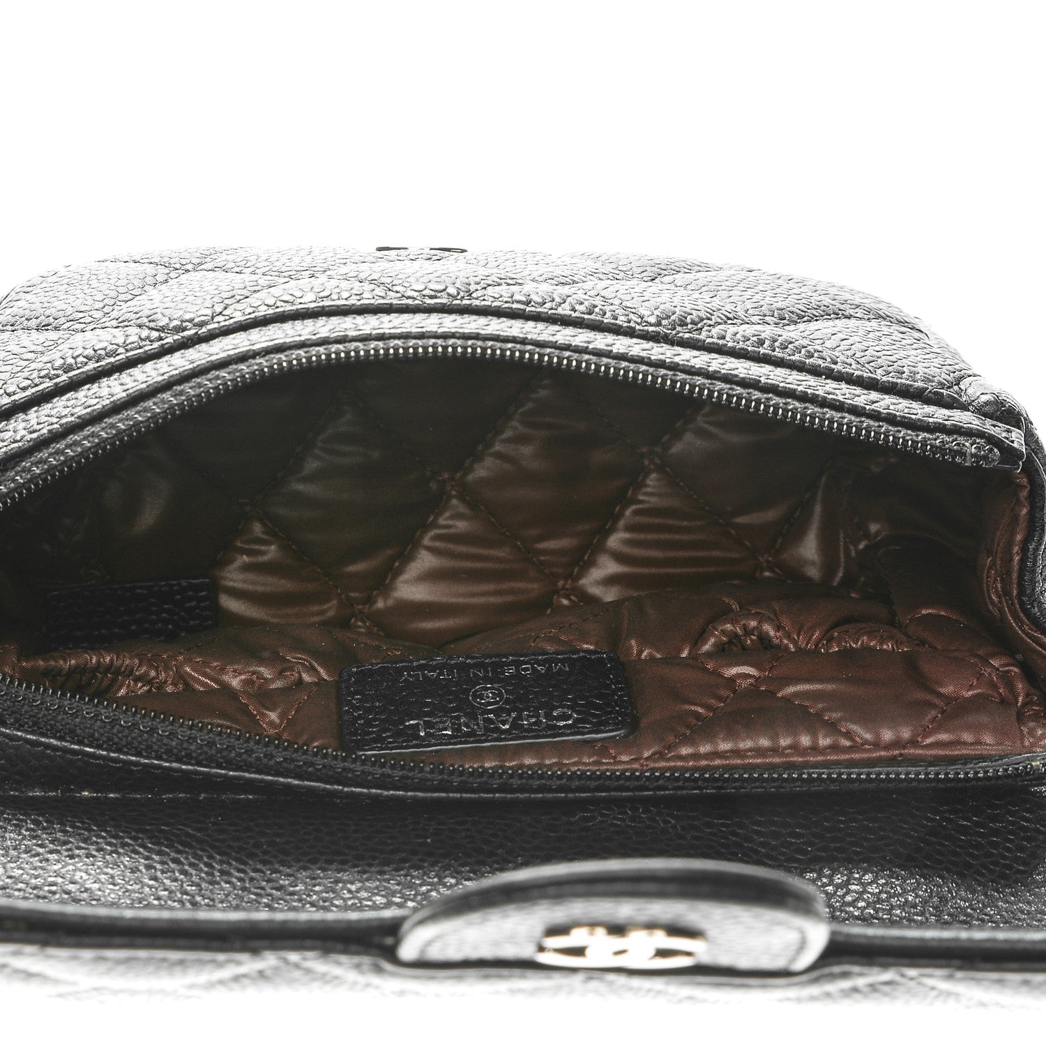 Chanel Caviar Quilted Flap Cosmetic Case Black 6 of 8