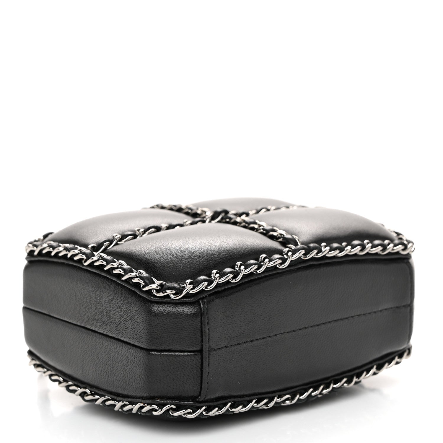 Chanel Lambskin Minaudiere Chain Clutch Black 4 of 11