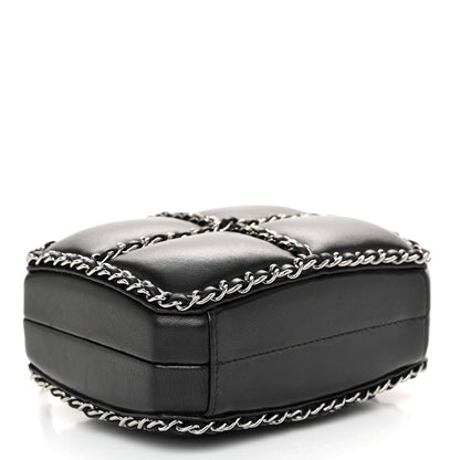Chanel Lambskin Minaudiere Chain Clutch Black 4 of 11
