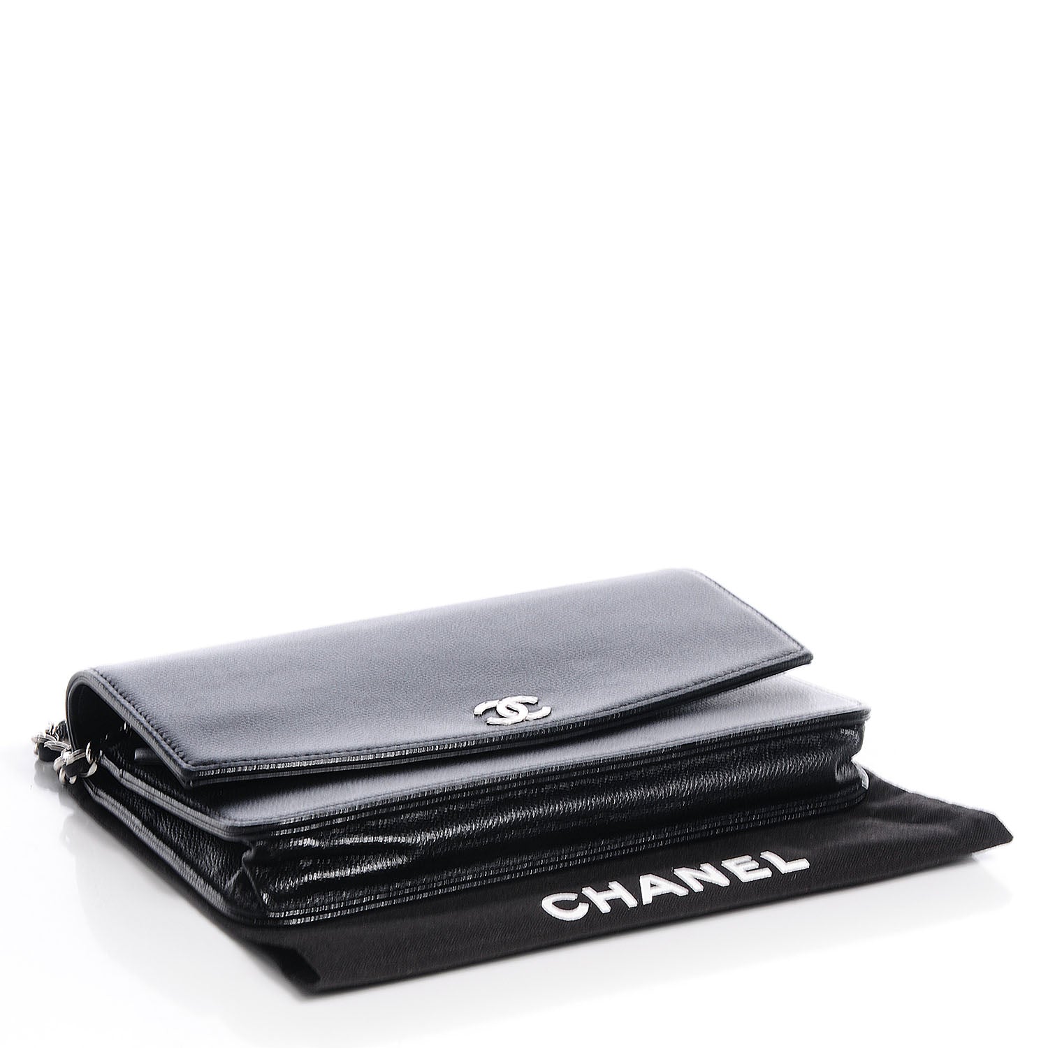Chanel Caviar Sevruga Wallet On Chain WOC Black 4 of 9