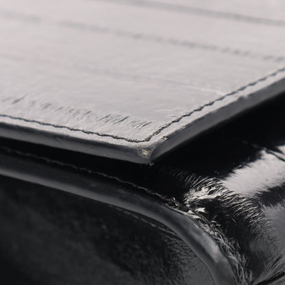 Saint Laurent Glossy Eelskin Small Monogram Kate Satchel Black 8 of 10