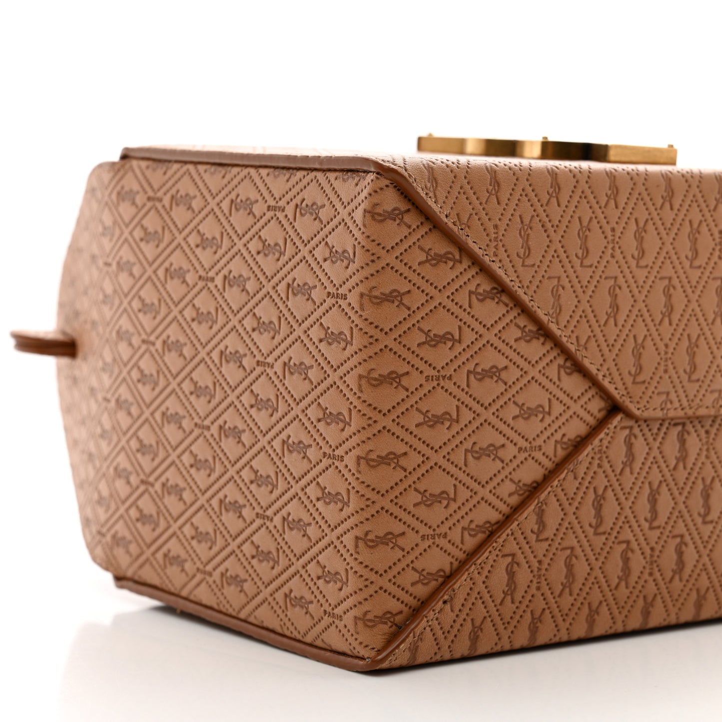 Calfskin Monogram Take Away Box Dusty Vintage Brown Gold