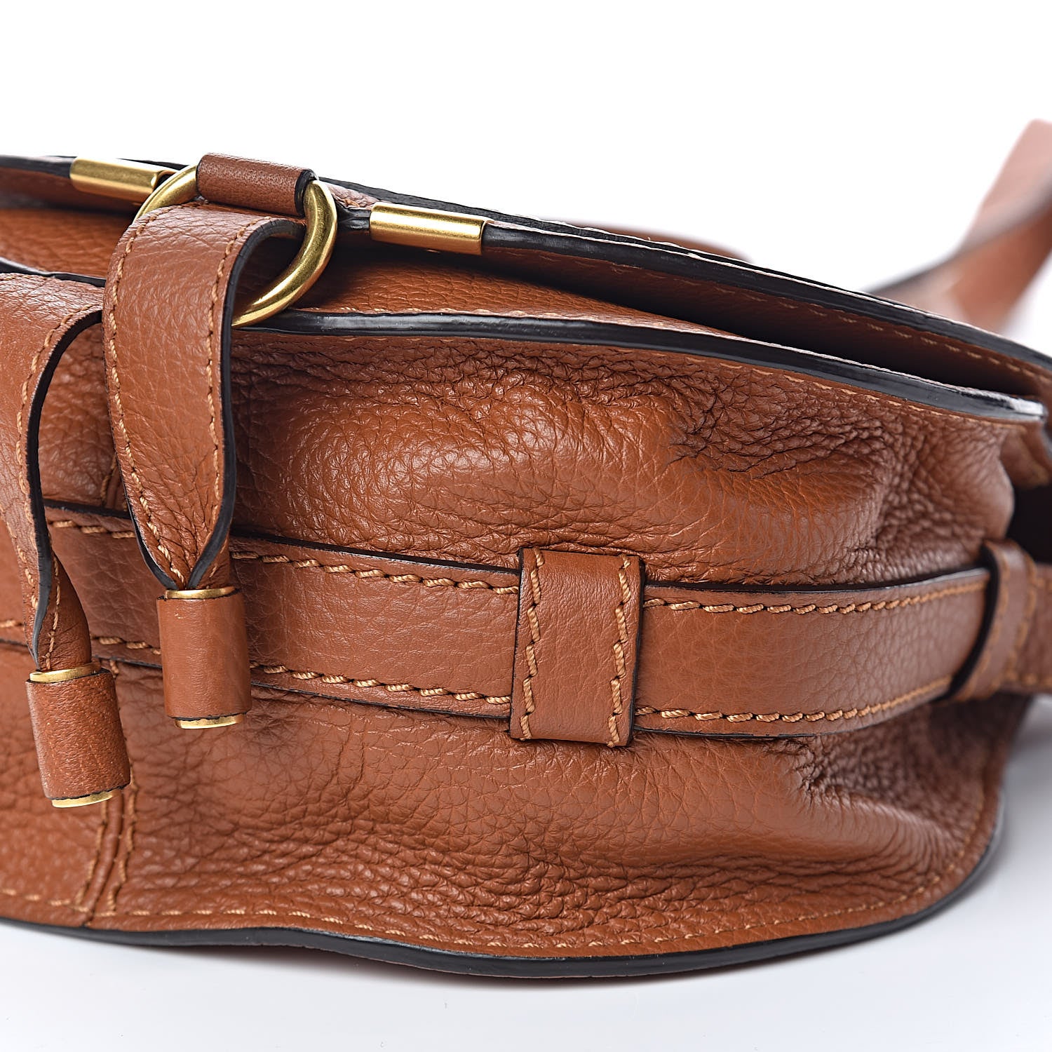 Chloe Calfskin Mini Marcie Round Crossbody Bag Tan 9 of 14