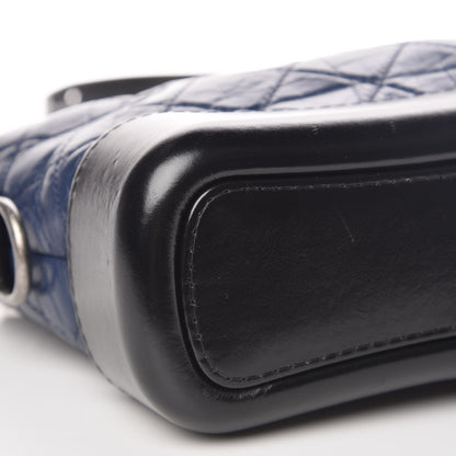 Chanel Aged Calfskin Quilted Small Gabrielle Hobo Navy Black 8 of 10