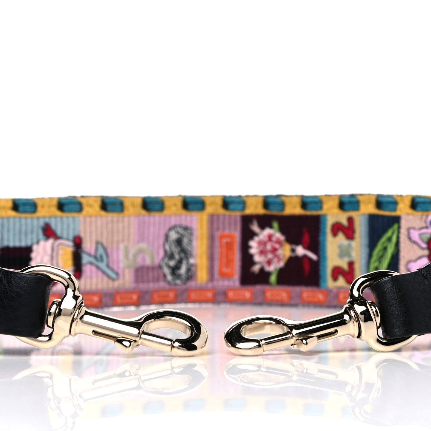 Canvas Counting Rockstud Guitar Strap Multicolor