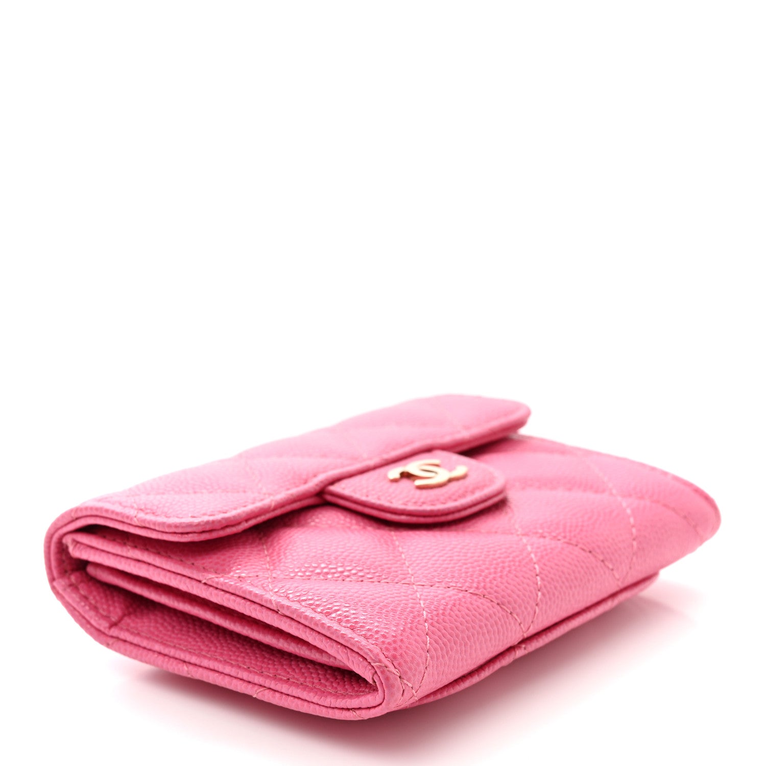 Chanel Caviar Quilted Flap Card Holder Wallet Pink 4 of 7