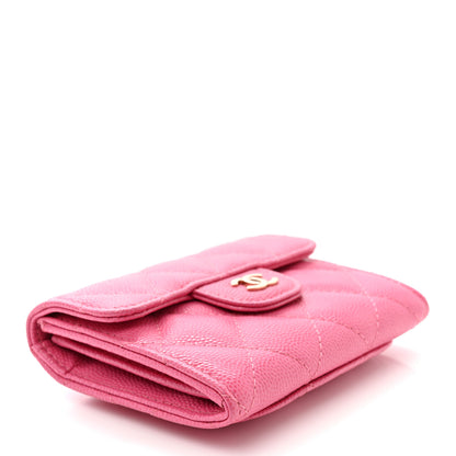 Chanel Caviar Quilted Flap Card Holder Wallet Pink 4 of 7