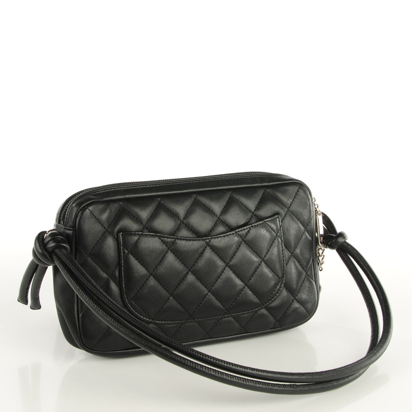 Calfskin Quilted Cambon Pochette Black White