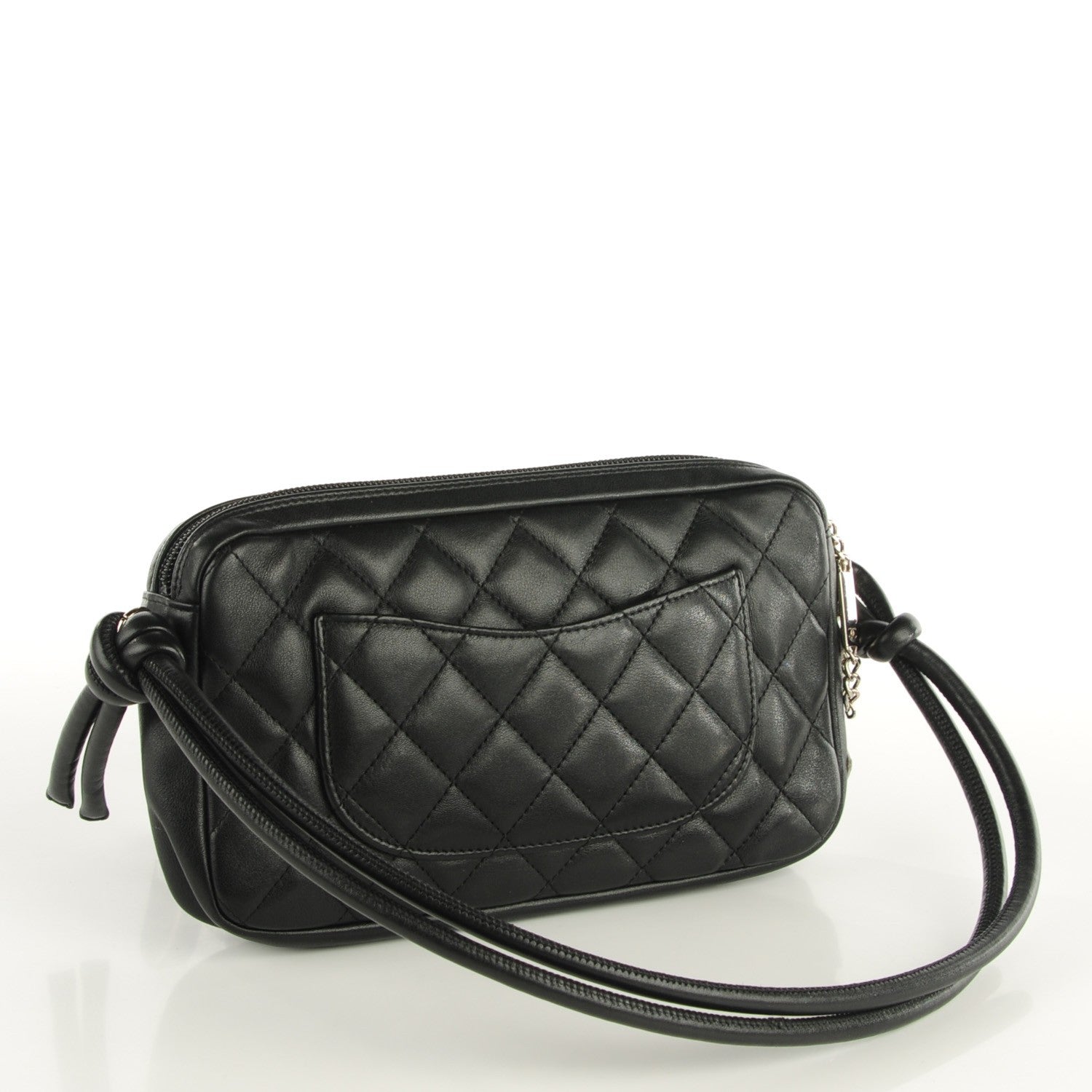 Chanel Calfskin Quilted Cambon Pochette Black White 3 of 7
