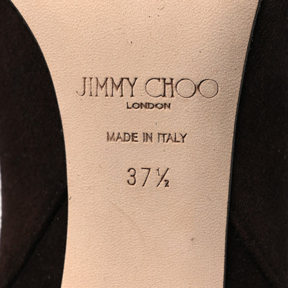 Jimmy Choo Suede Alizze 85 Knee High Boots 37.5 Chocolate 8 of 10