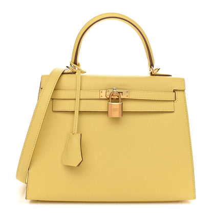 Hermes Epsom Kelly Sellier 25 Jaune Poussin 1 of 11