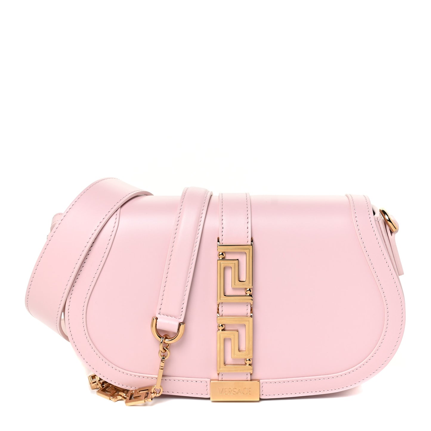 Calfskin Medium Greca Goddess Shoulder Bag Pale Pink
