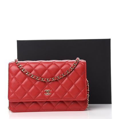 Chanel Caviar Quilted Wallet On Chain WOC Red 12 of 12