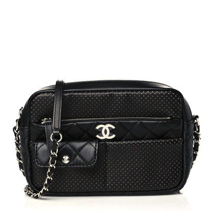Chanel Perforated Calfskin Quilted Ultra Pocket Camera Case Black 1 of 11