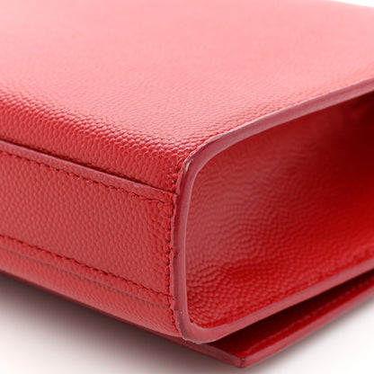 Saint Laurent Calfskin Monogram Cassandre Clutch Rouge Orient 17 of 20