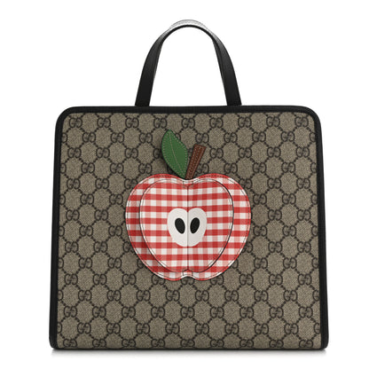 Gucci GG Supreme Monogram 3-D Apple Childrens Tote Black 1 of 12