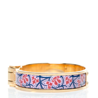 Hermes Enamel Printed Narrow Cachemire Fleuri Hinged Bracelet S Surnaturel 4 of 6