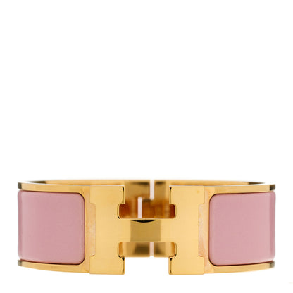 Hermes Enamel Wide Clic Clac H Bracelet GM Bois de Rose 1 of 4