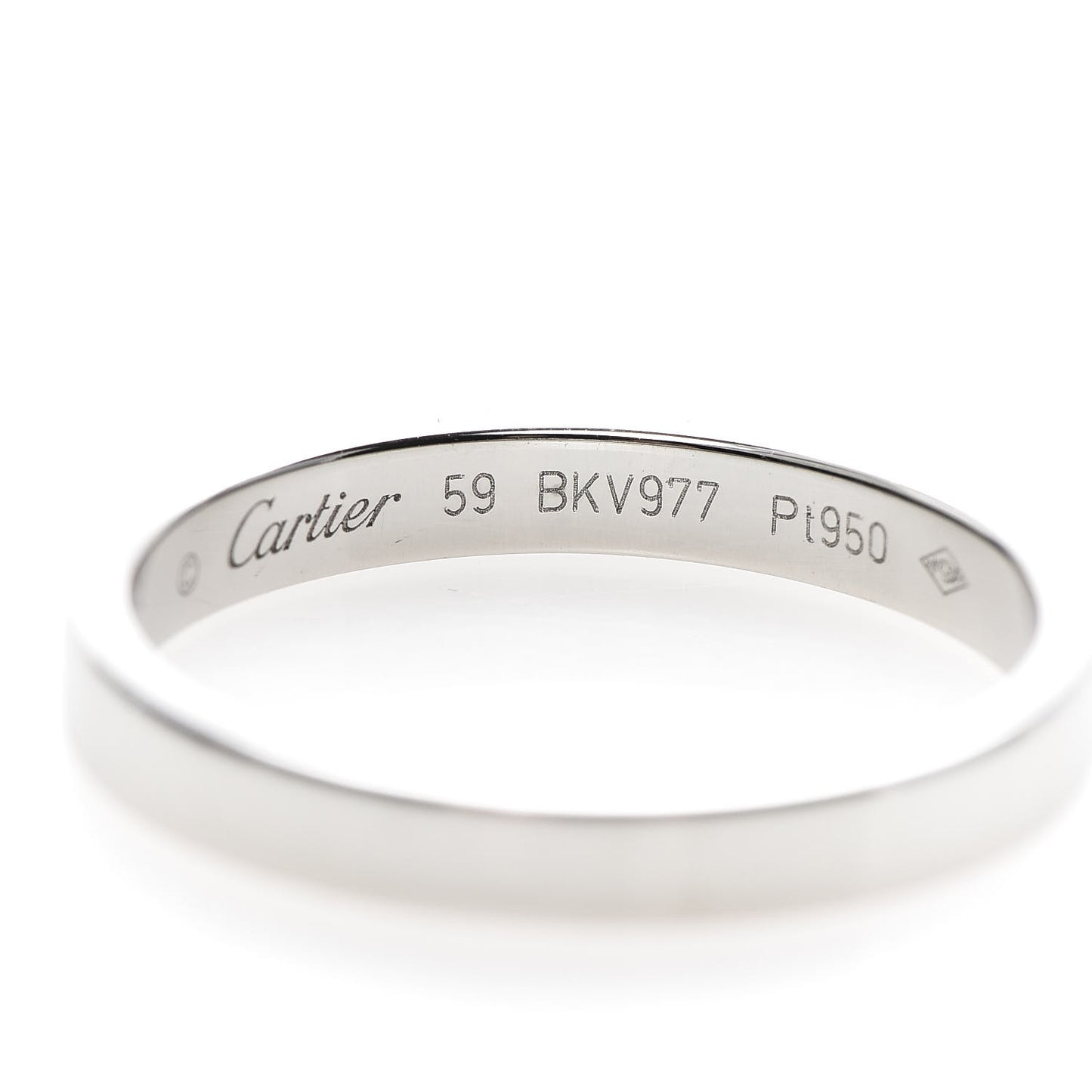 Platinum 3mm C De Wedding Band Ring 59 8.75
