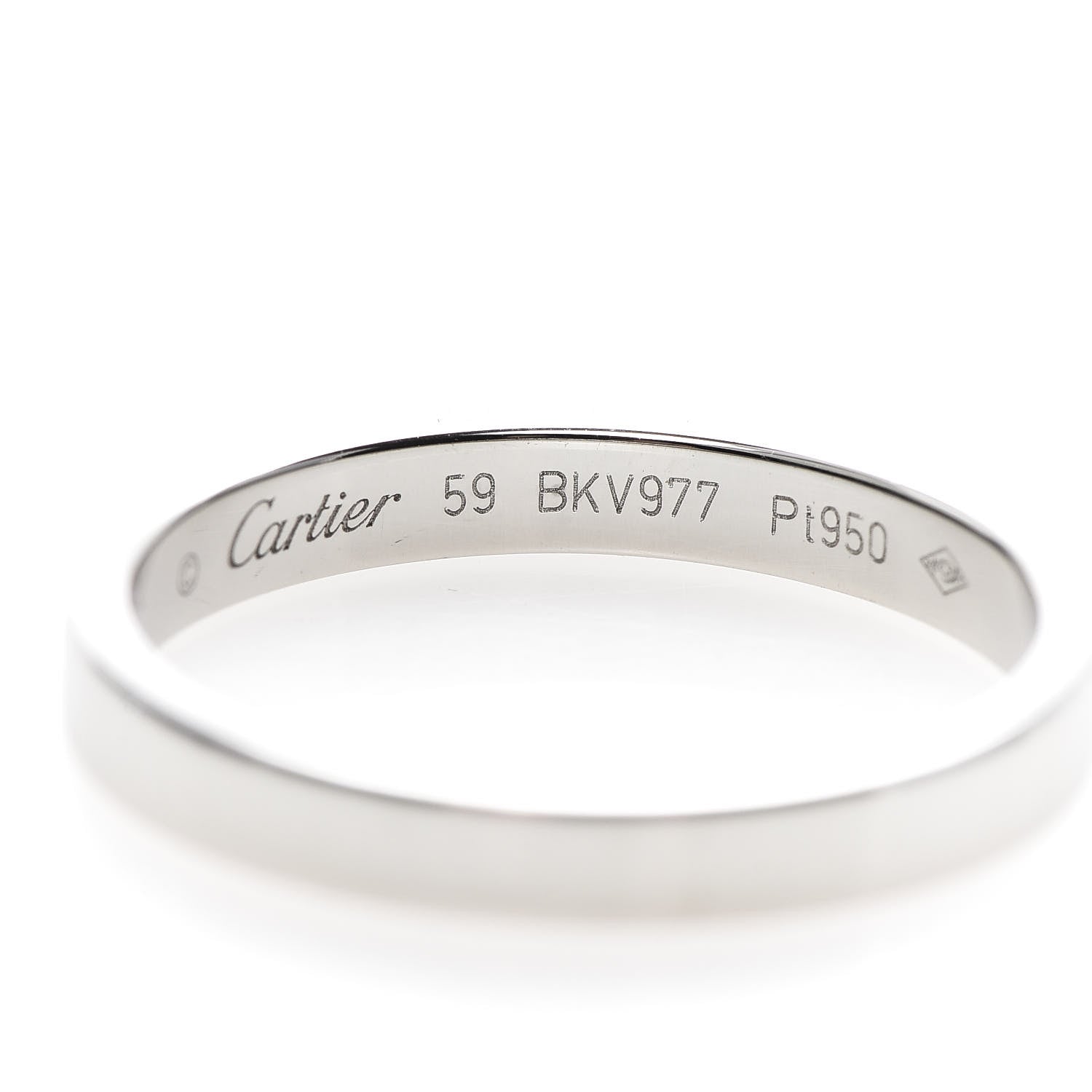 Cartier Platinum 3mm C De Wedding Band Ring 59 8.75 4 of 4