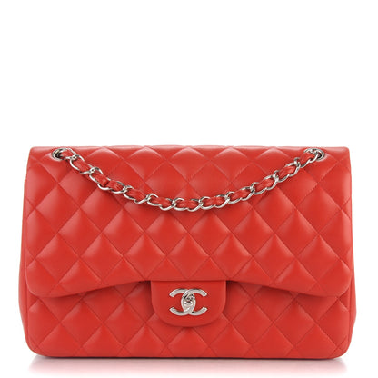 Chanel Lambskin Quilted Jumbo Double Flap Red 1 of 7