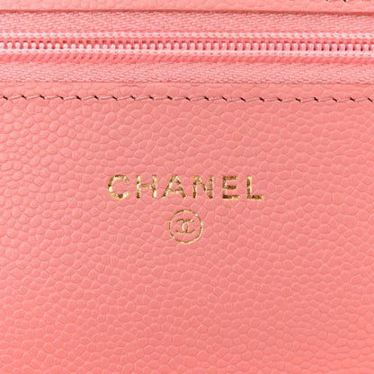 Chanel Caviar Quilted Wallet on Chain WOC Coral Pink 6 of 13