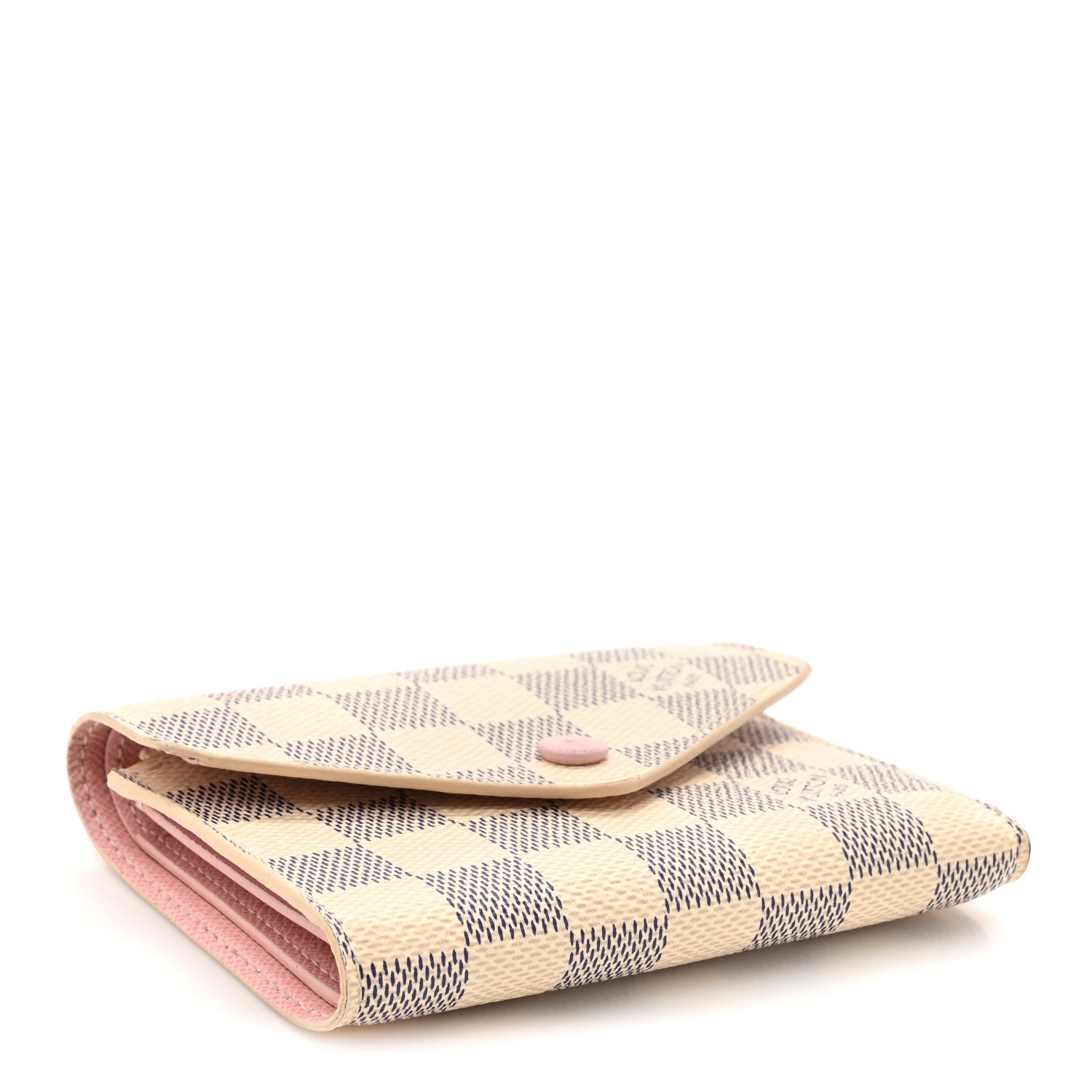 Louis Vuitton Damier Azur Victorine Wallet Rose Ballerine 4 of 12