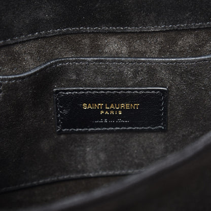 Saint Laurent Suede Medium Monogram Fetish Satchel Black 6 of 9