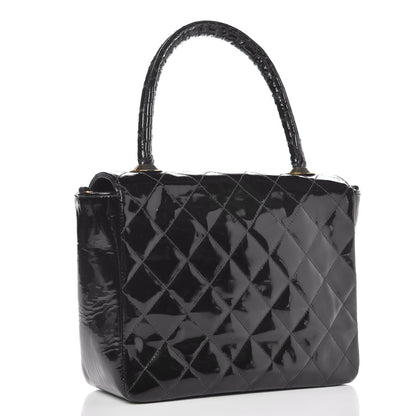 Chanel Patent Quilted Small Kelly Flap Bag Black 3 of 10