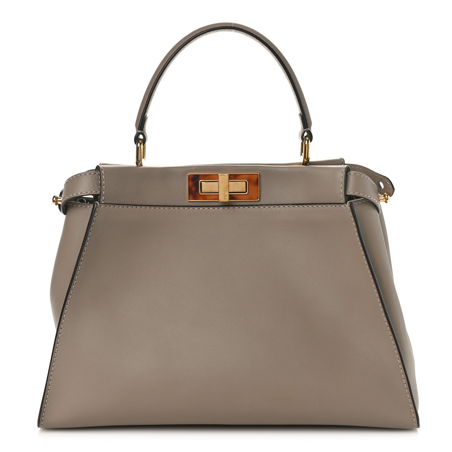 Fendi Vitello Seta Plexiglass Tortoise Medium Peekaboo Iconic Satchel Tortora 1 of 8
