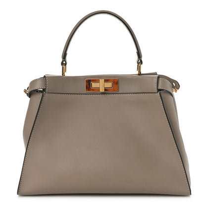 Fendi Vitello Seta Plexiglass Tortoise Medium Peekaboo Iconic Satchel Tortora 1 of 8