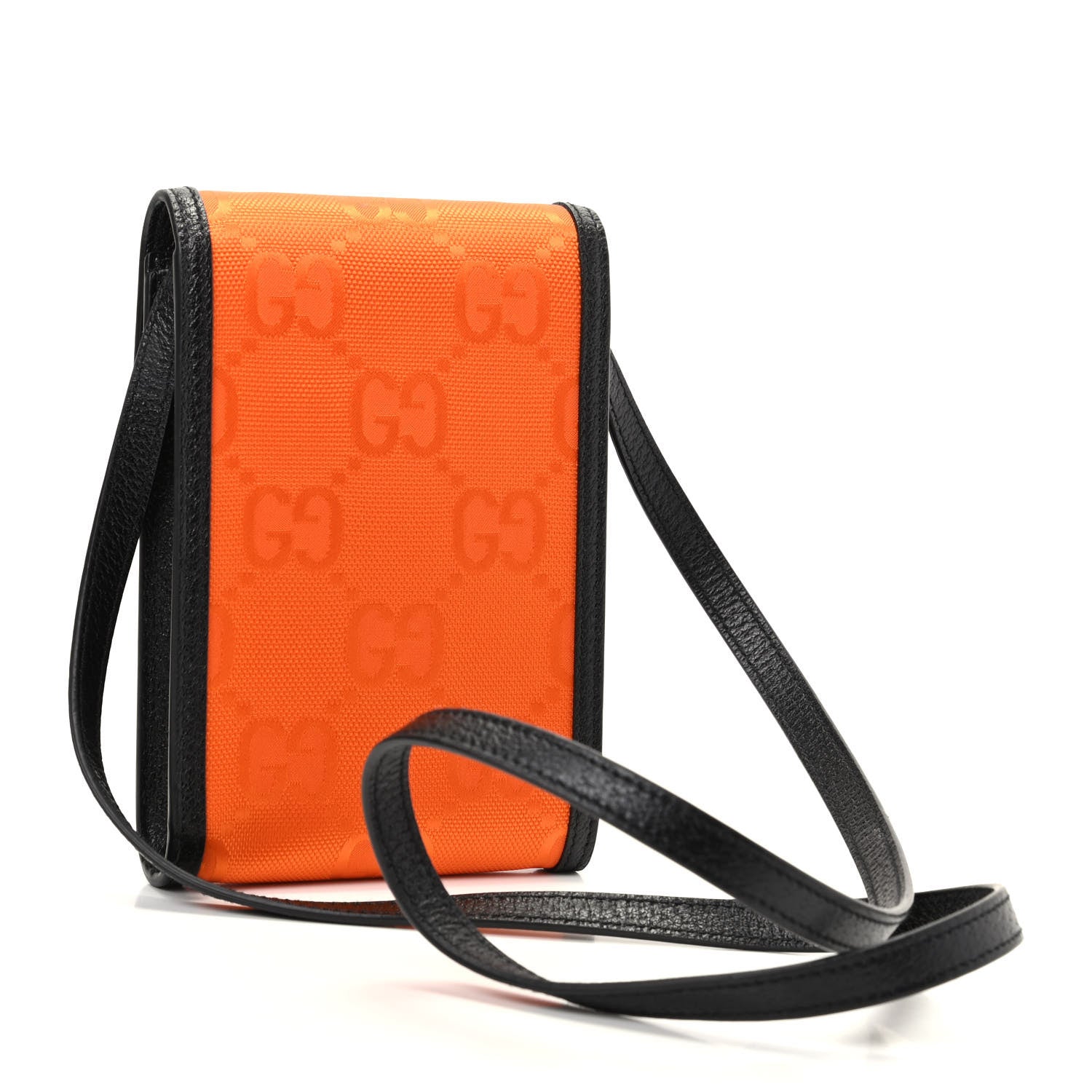 Gucci Econyl Nylon Monogram Off The Grid Crossbody Bag Carrot Orange Black 3 of 8