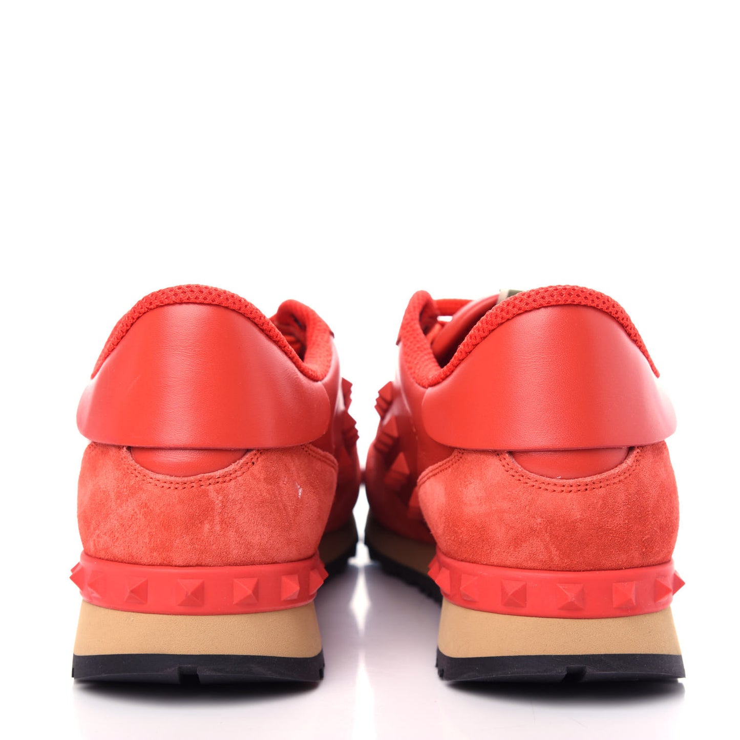 Calfskin Suede Rockstud Sneakers 39 Fragola
