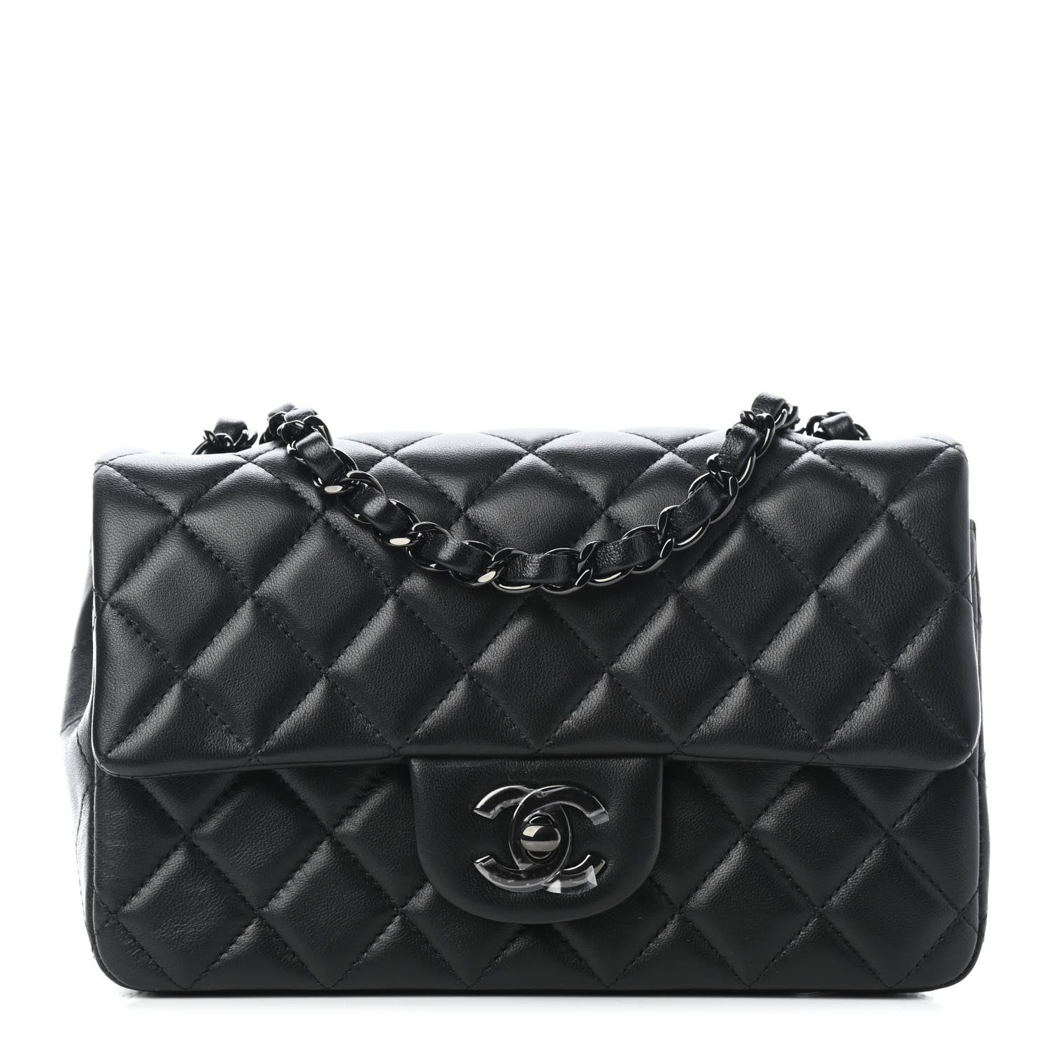 Chanel Lambskin Quilted Mini Rectangular Flap So Black 1 of 5