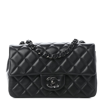 Chanel Lambskin Quilted Mini Rectangular Flap So Black 1 of 5