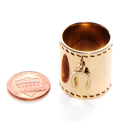 Hermes Charms Fer a Cheval Horseshoe Scarf Ring Gold 2 of 6