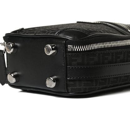 Fendi Recycled Fabric Jacquard Vitello Astro Micro FF Mini Trolley Bag Asfalto Black 11 of 15