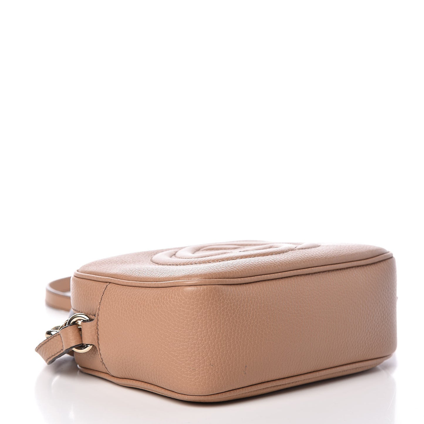 Pebbled Calfskin Small Soho Disco Bag Rose Beige